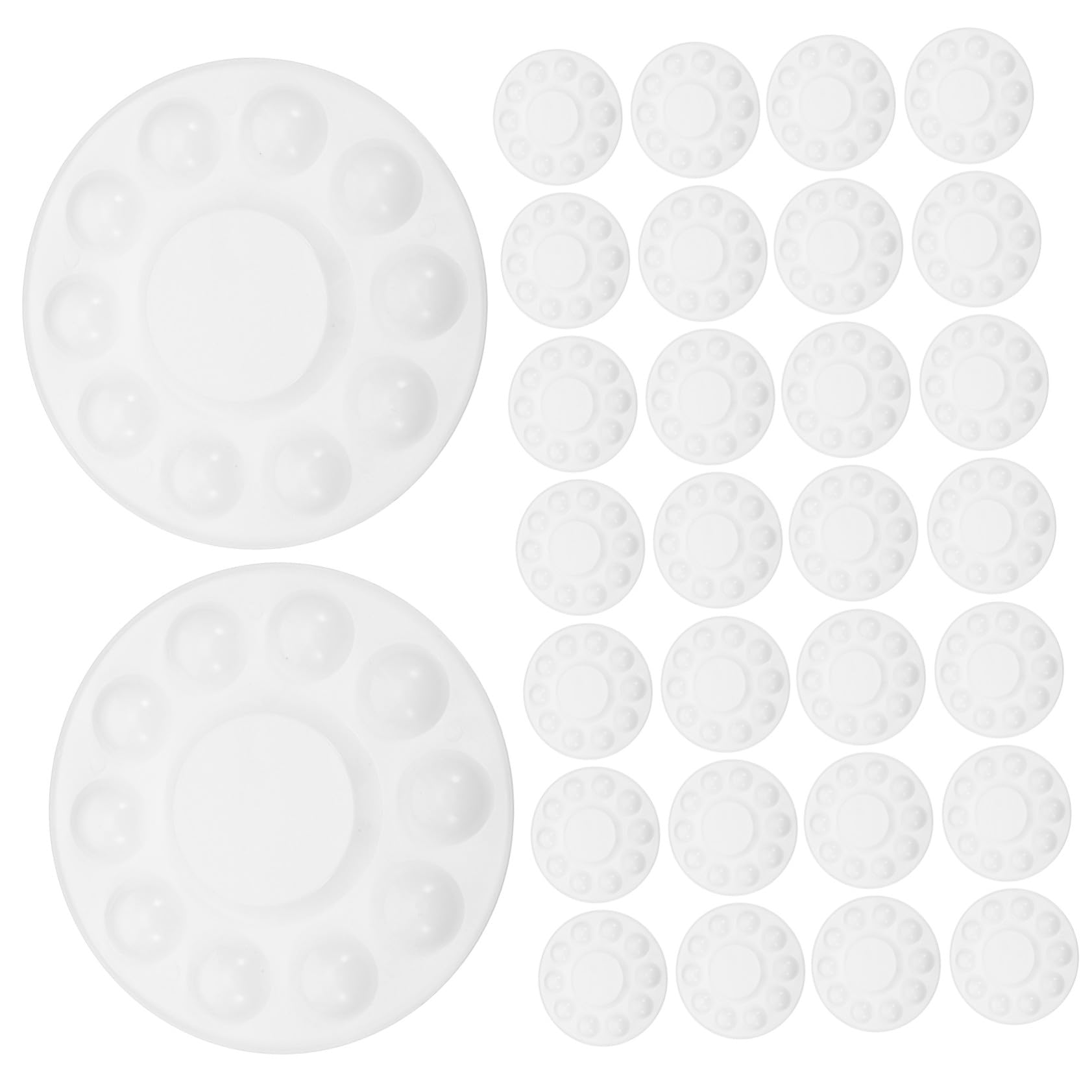 NUOBESTY 50 Szt. Kolorów Malowanie Materiałów Paluj Tace Plastikowa Farby Taca Na Farby Akwarelowej Taca Do Mieszania Kolorów White