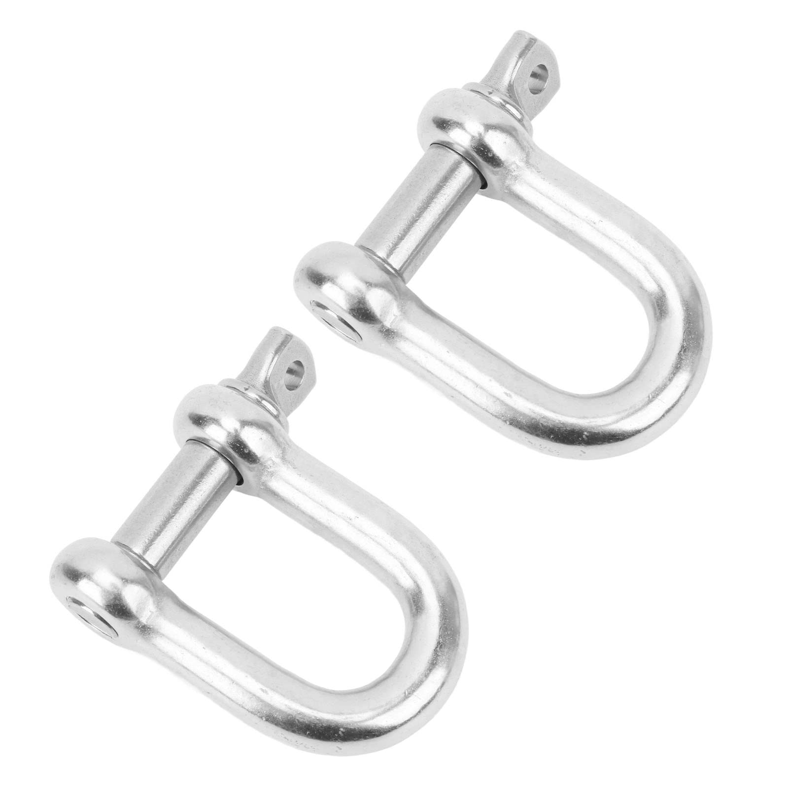 Qqmora Grilletes de Anillo en D de Acero Inoxidable de 22 Mm, Resistencia Fuerte para Anclaje y Remolque, 2 Piezas