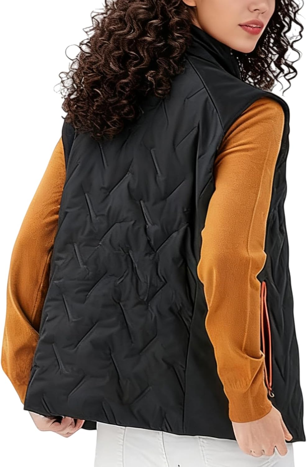 Women Warm Quilted Puffer Vest Cropped Sleeveless Outerwear Lightweight Winter Down Coat with Stand Collar and Pockets - Image 4