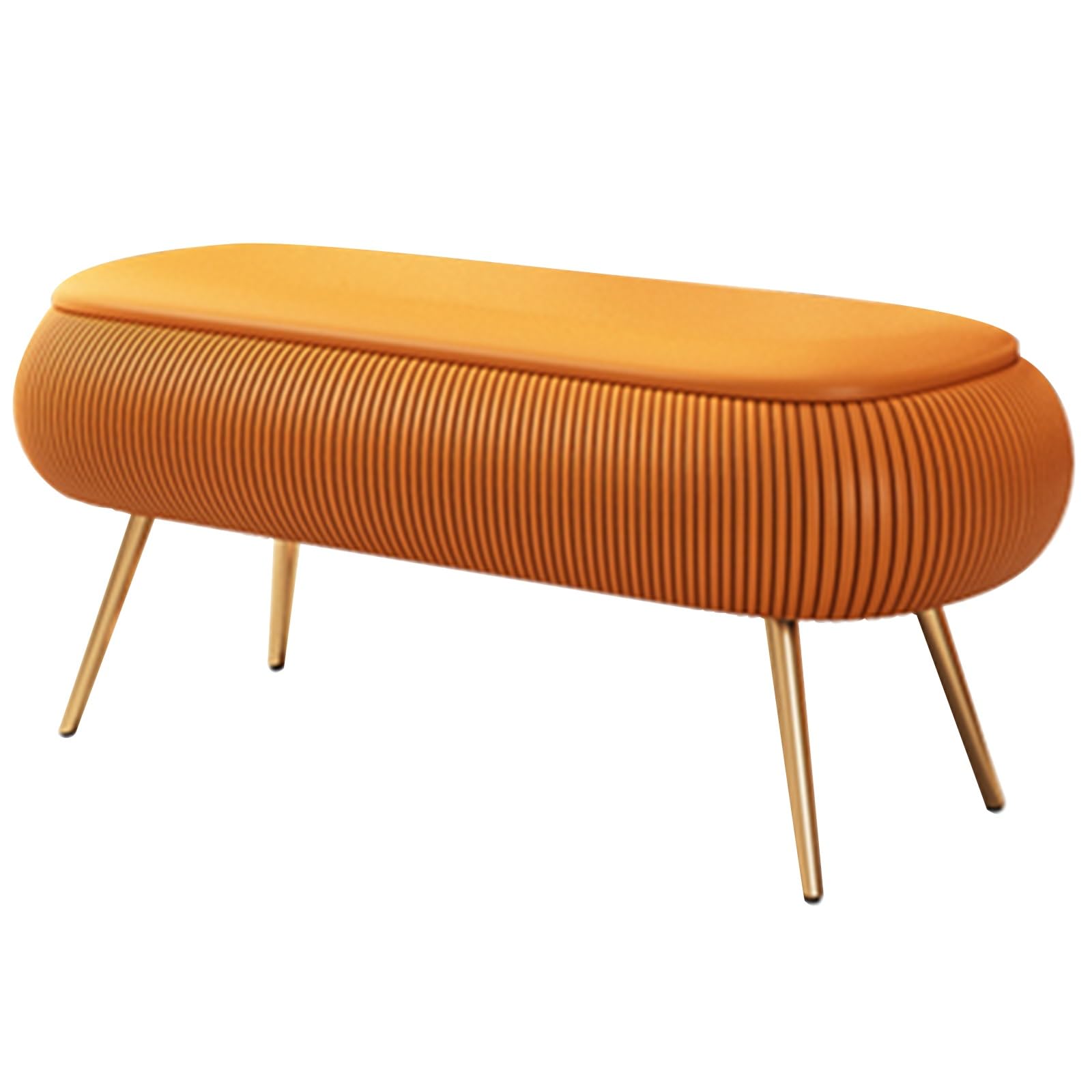 MSHGSKU PU Upholstered Shoe Bench Modern Entryway Storage Seat with Stainless Steel Legs Stylish Bedroom & Living Room Accent Furniture (ge 31.49in 80cm)