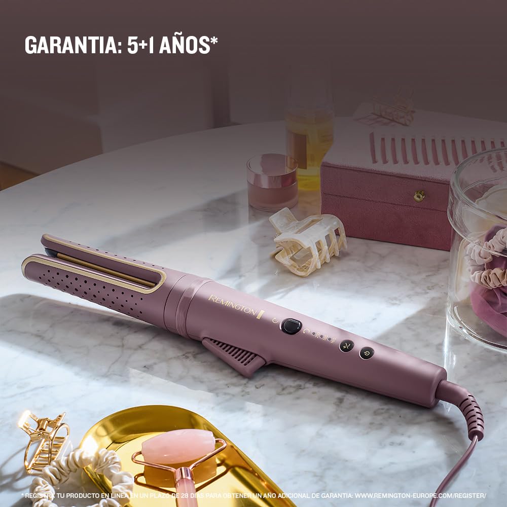 Remington rizador giratorio AIRvive con Aire Ionizado, Tecnología de Ionic Air para unos rizos duraderos (revestimiento de cerámica ultrasuave con microacondicionadores, digital, 160 a 210 °C) CI8930