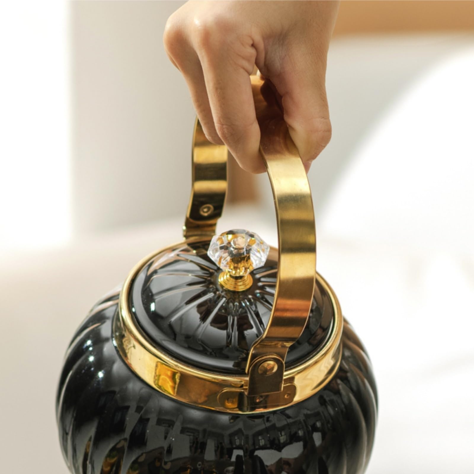 Tetera Hervidor De Agua Tetera De Acero Inoxidable Con Forma Calabaza Y Tapa Filtro Infusor For Té Suelto Teteras Para Te(Gold,1.2L)