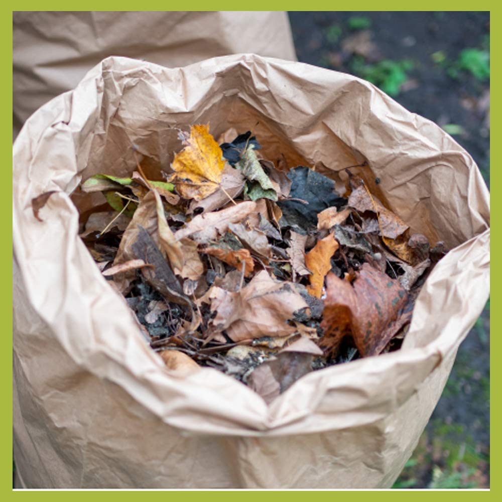 ecoLiving 75 Litre Compostable Garden Waste Bags (5 Paper Bin Bags), Super Sturdy Paper Compostable Garden Waste Sacks - Image 2