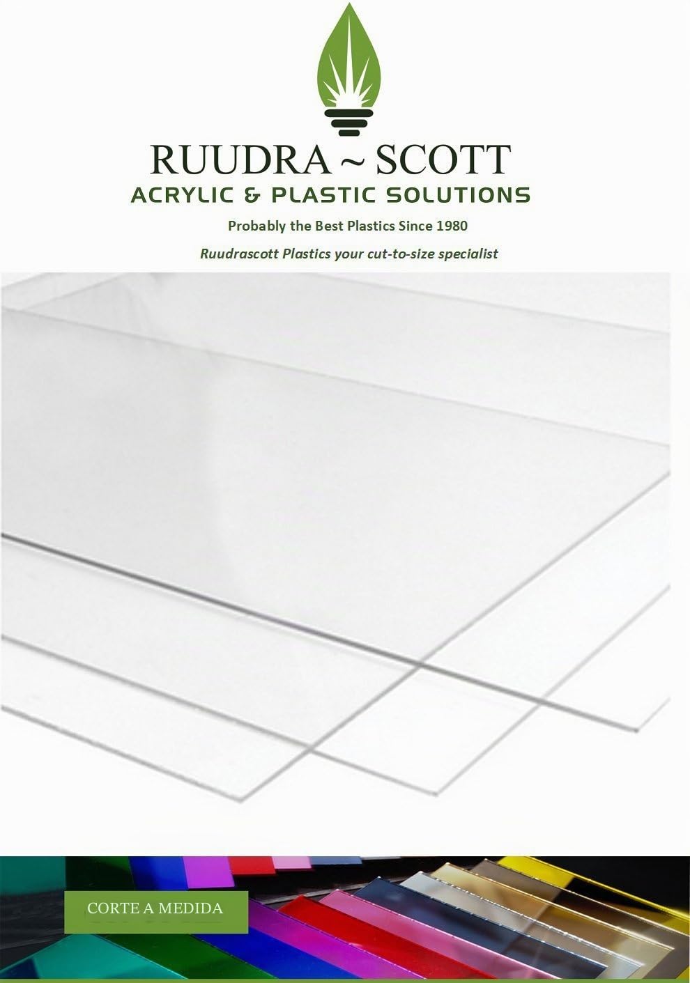 RuudraScott - Lámina acrílica transparente, lámina de metacrilato de 750 x 1000 x 3 mm (ancho x largo x grosor)