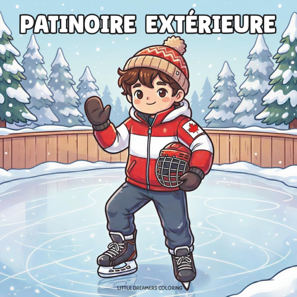 Patinoire Extérieure: Livre de coloriage pour adultes et enfants
