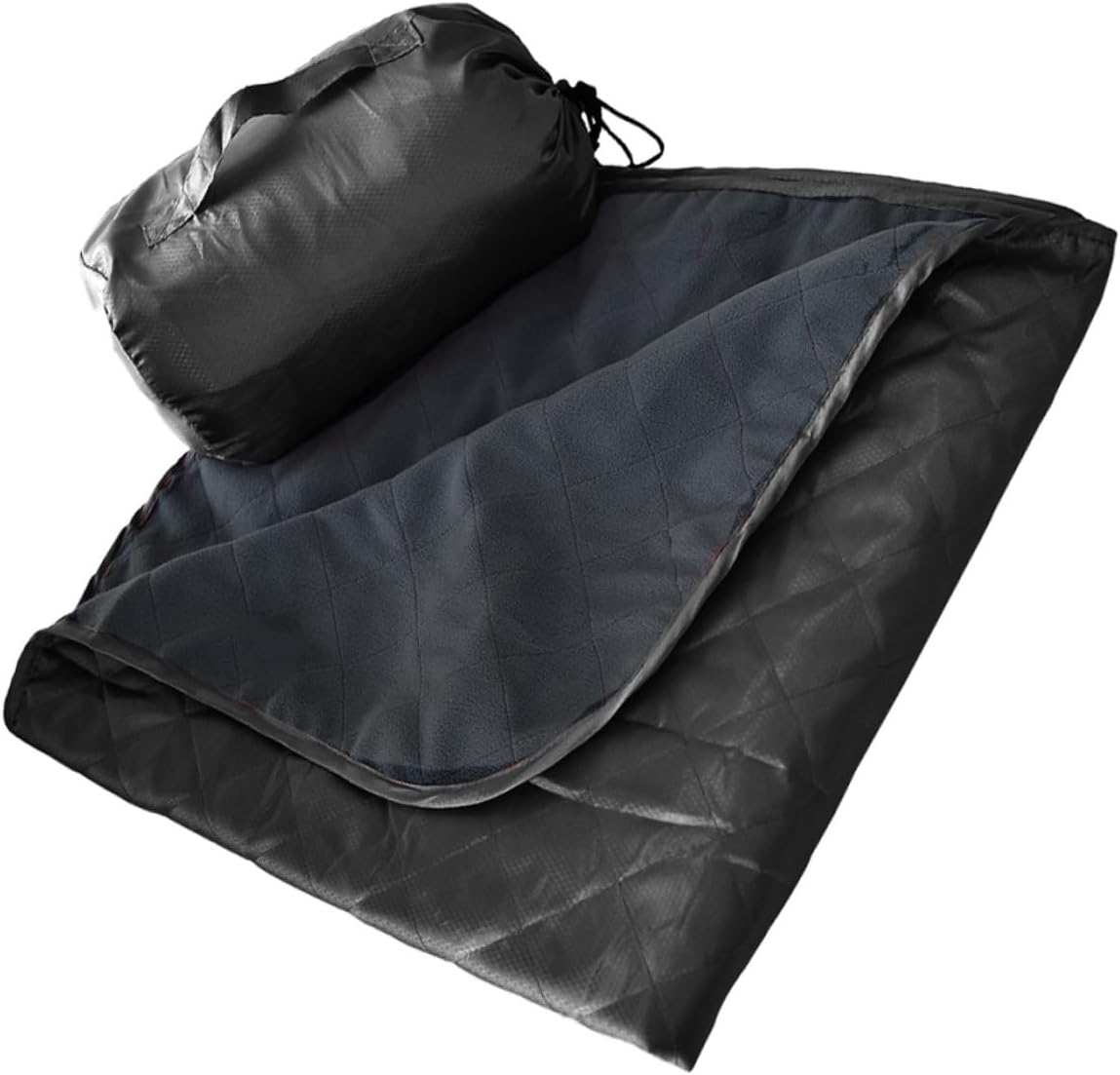 Camping Fleece Blanket Waterproof Picnic Mat Sand Proof Nap Blanket for Hiking Beach Travel in Dark Gray