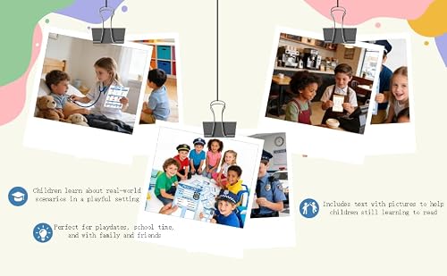 4x6 Inch Kids Pretend Play Notepads Imaginative Role Play Bundle Police Role Play Notepad Restaurant Role Play Pad Coffee Shop Role Play Pad for Toddlers Role Restaurant Policeman Play 60 Pcs - Image 6