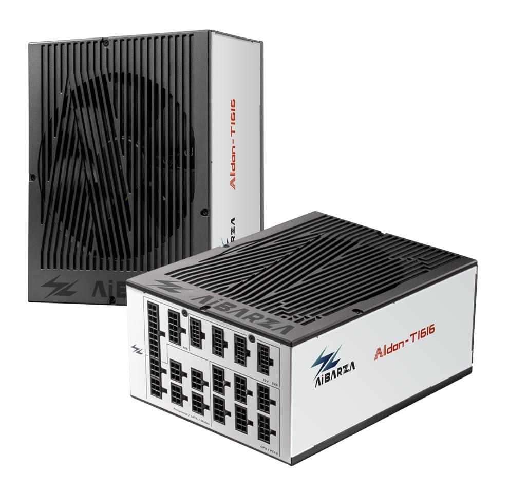 Aidan-T1616 1616W ATX Titanium 電源ユニット｜フルモジュラー｜80 PLUS & Cybenetics Titanium 認証｜AI-TRE スマート電力制御｜ネイティブ 12VHPWR×4｜AI Turbo Mode +12% 出力｜AI ワークステーション対応