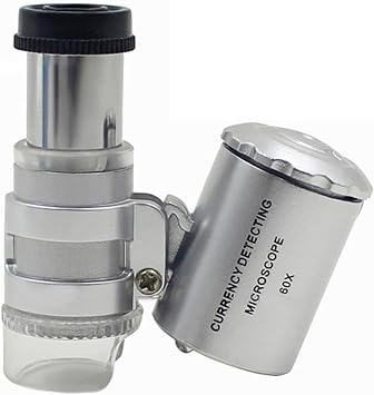 60X Mini Microscope Pocket Magnifier - Jewelers Eye Loupe Portable Magnifier - Jewelers Eye Magnifier Jewelers Magnifier for Reading, Jewelry, Coins