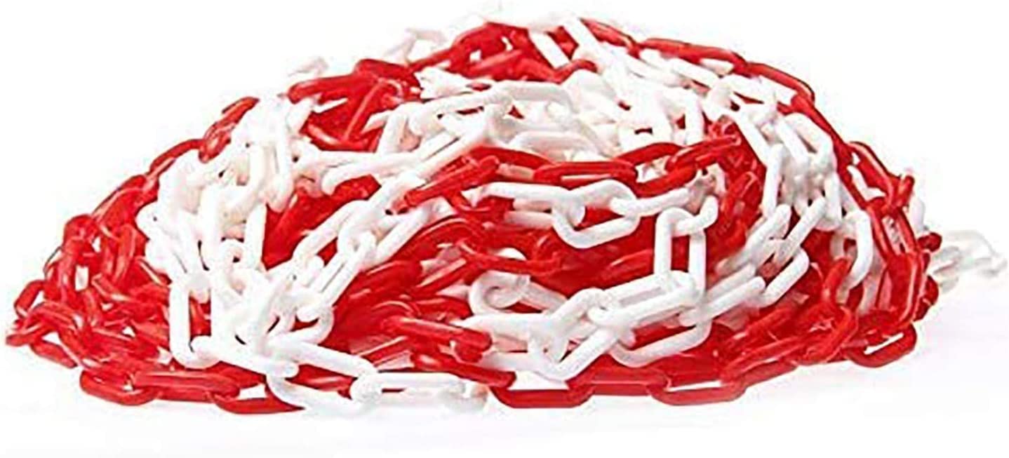 Chaîne d'avertissement plastique bicolore pour sécuriser vos allées et chantiers de maison