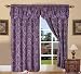 Elegance LinenĀ® Beautiful Design Jacquard Curtain Panels 55" X 84" +18 with Attached Valance, Purple
