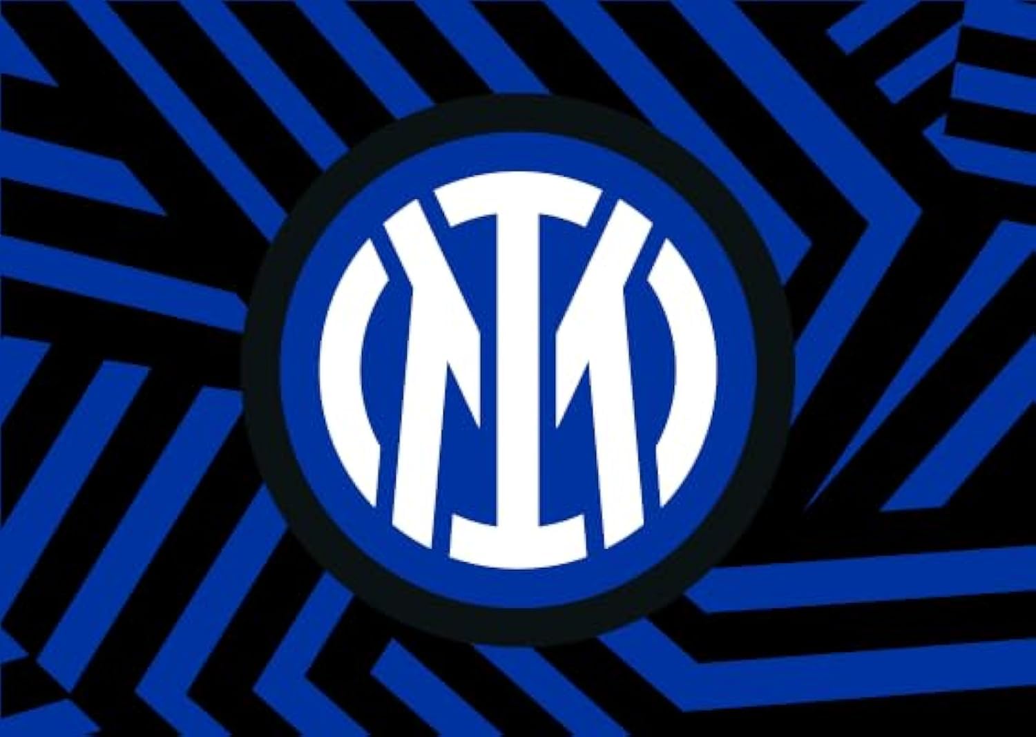 Inter Bandera de 70 x 50 cm con nuevo gráfico geométrico con logotipo central