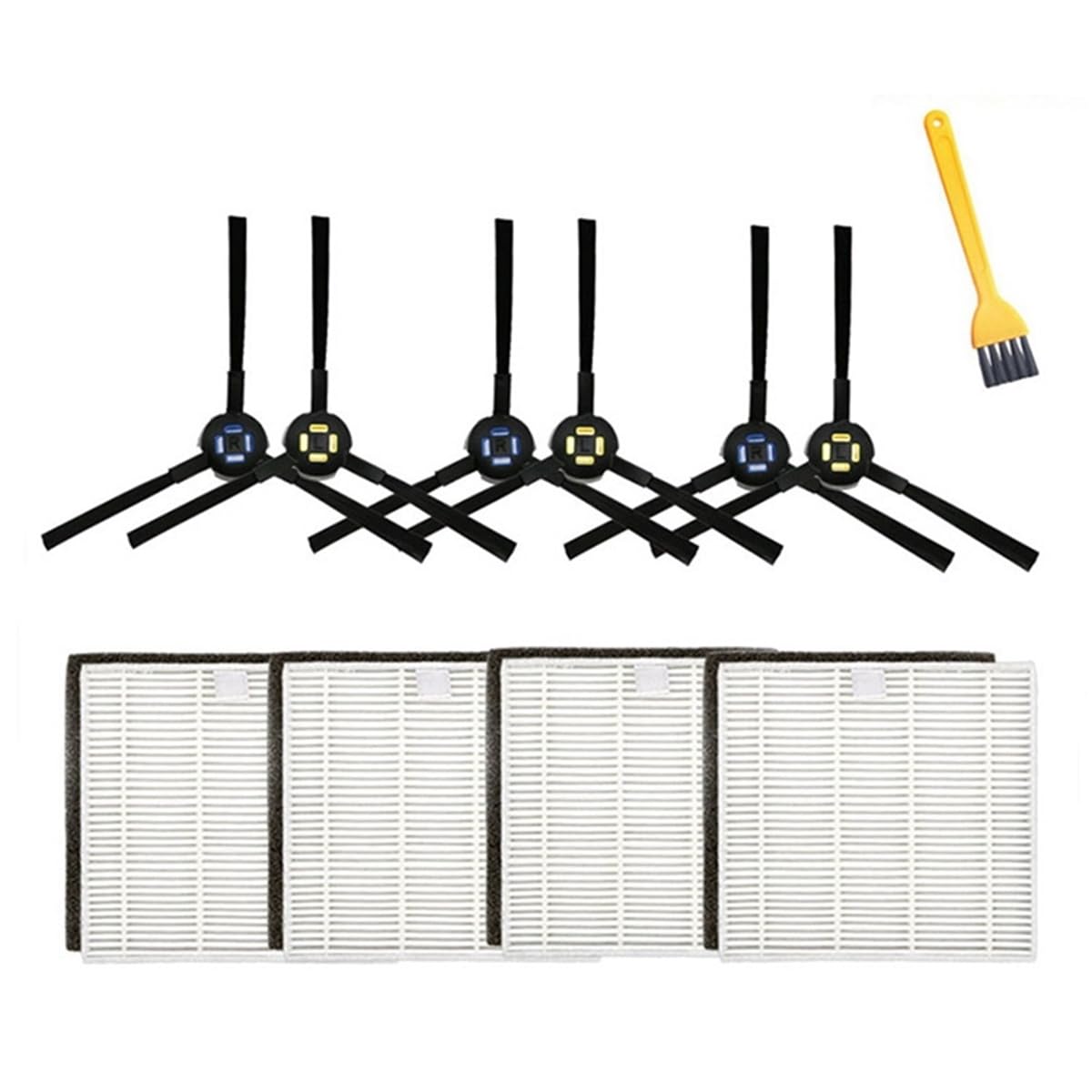 Side Brush Filter Replacement Accessories Kits ，Compatible for ILife， V8 V8S Plus X750 X800 X785 V80 Max N02R for Replace