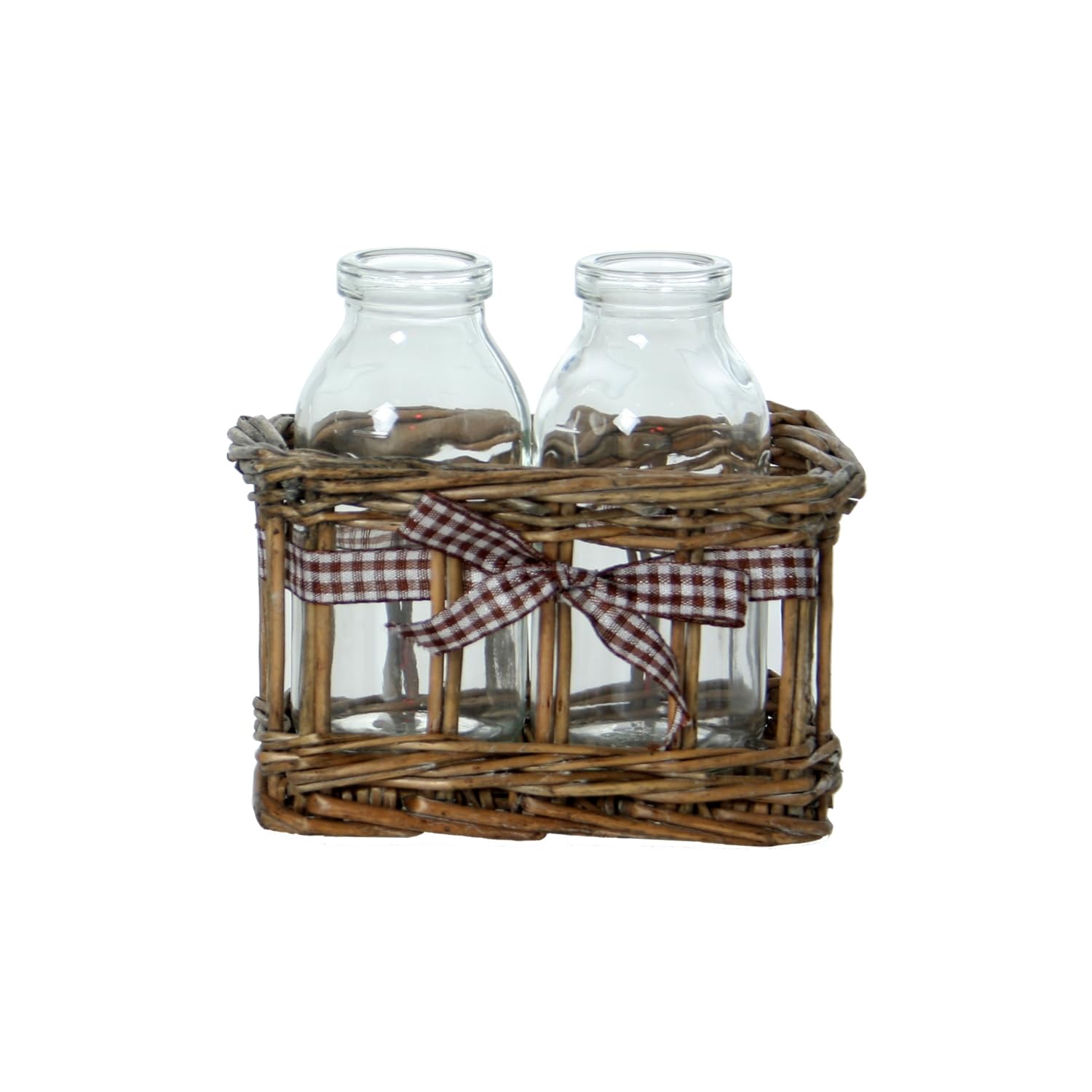 Vases bouteilles en osier de qualité supérieure design rustique chic 2 pièces