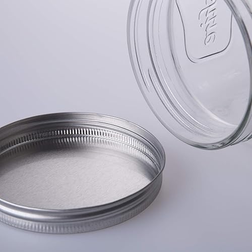 Miniatura 5 de Diamond Star Tarro de almacenamiento de vidrio grande para conservas de boca ancha con tapa de lata cepillada (1 galón)