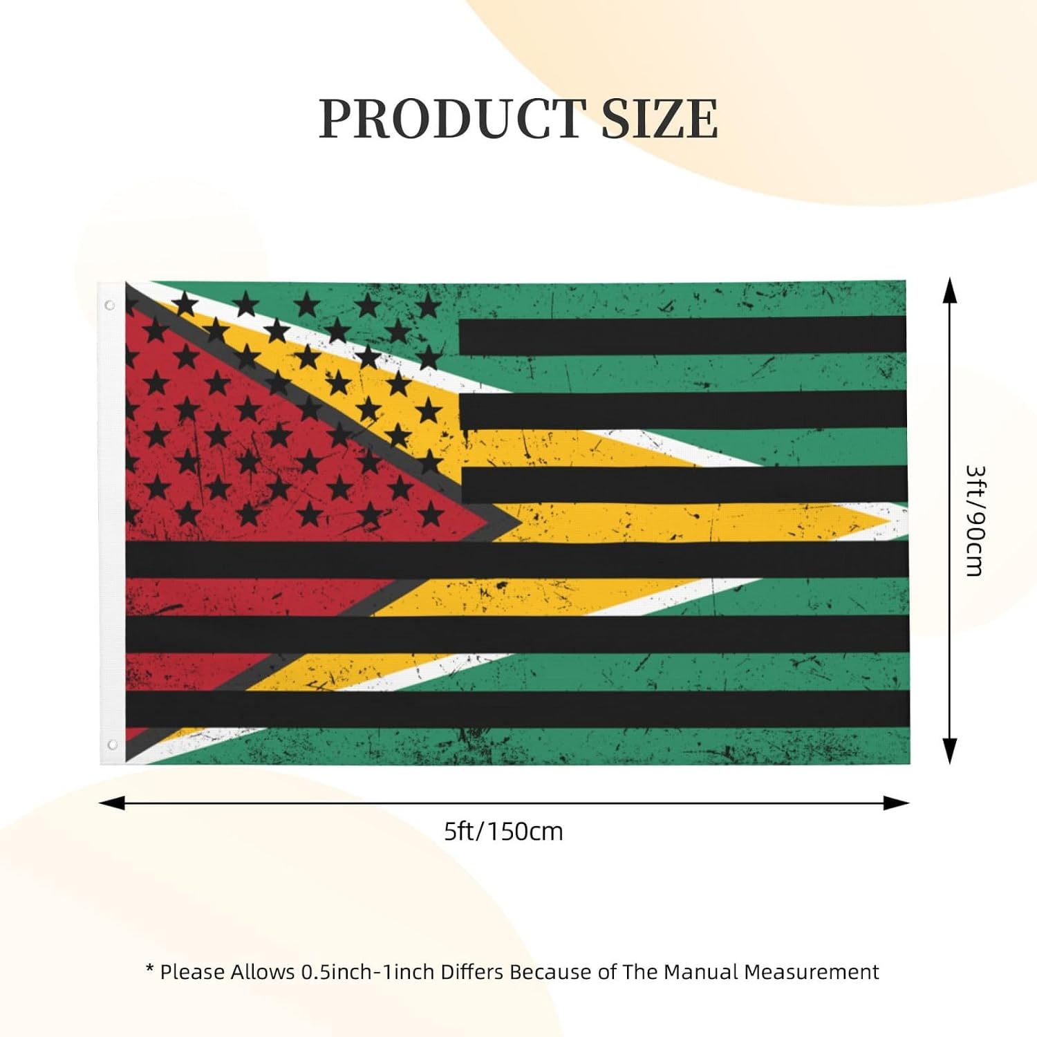 Double Sided American Guyana Guyanais Flag 3x5 Ft, Vivid Digital Print Heavy Duty Polyester With Brass Grommets For Outdoor Indoor Home Garden Decor image 3