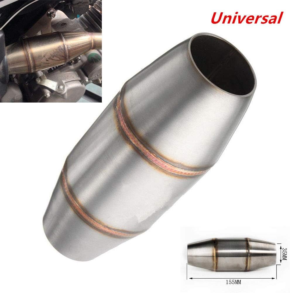 38mm Universal Motorcycle ATV Expansion Chamber Silencer Tuned Exhaust Pipe Muffler Kit noise deadener