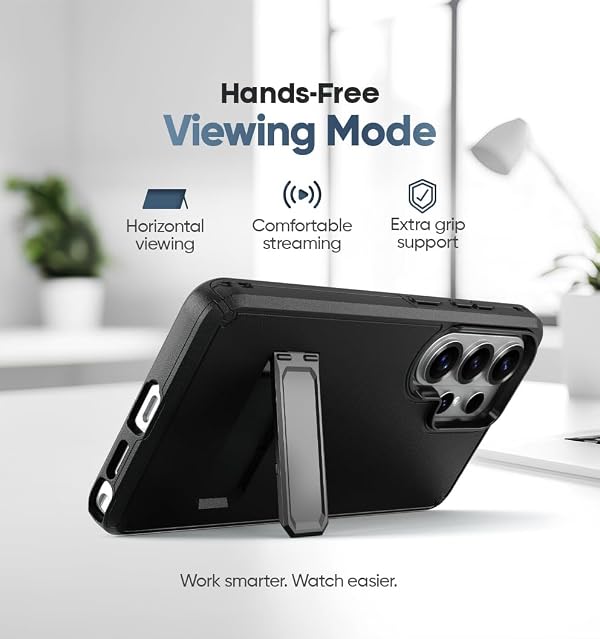 MOTIVE Designed for Samsung s26 Ultra Case, Rugged Phone Cover with Belt Clip Holster, Compatible with MagSafe Qi2, Military Grade Drop Protection, s26 Ultra case with Stand | 6.9” - Black by MOTIVE - Used condition - Image 7
