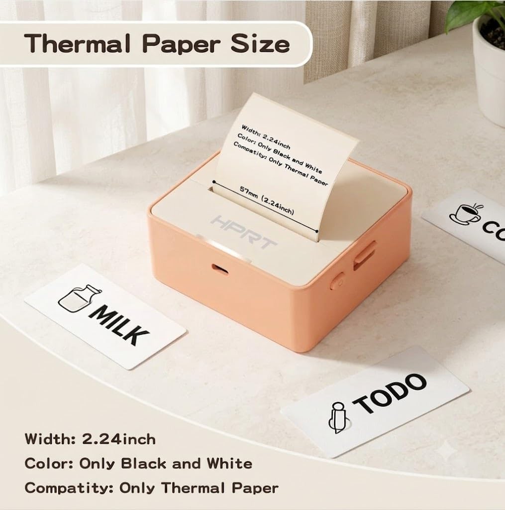 HPRT S2 Portable Thermal Label Printer, Small Mini Bluetooth Sticker Maker image 4
