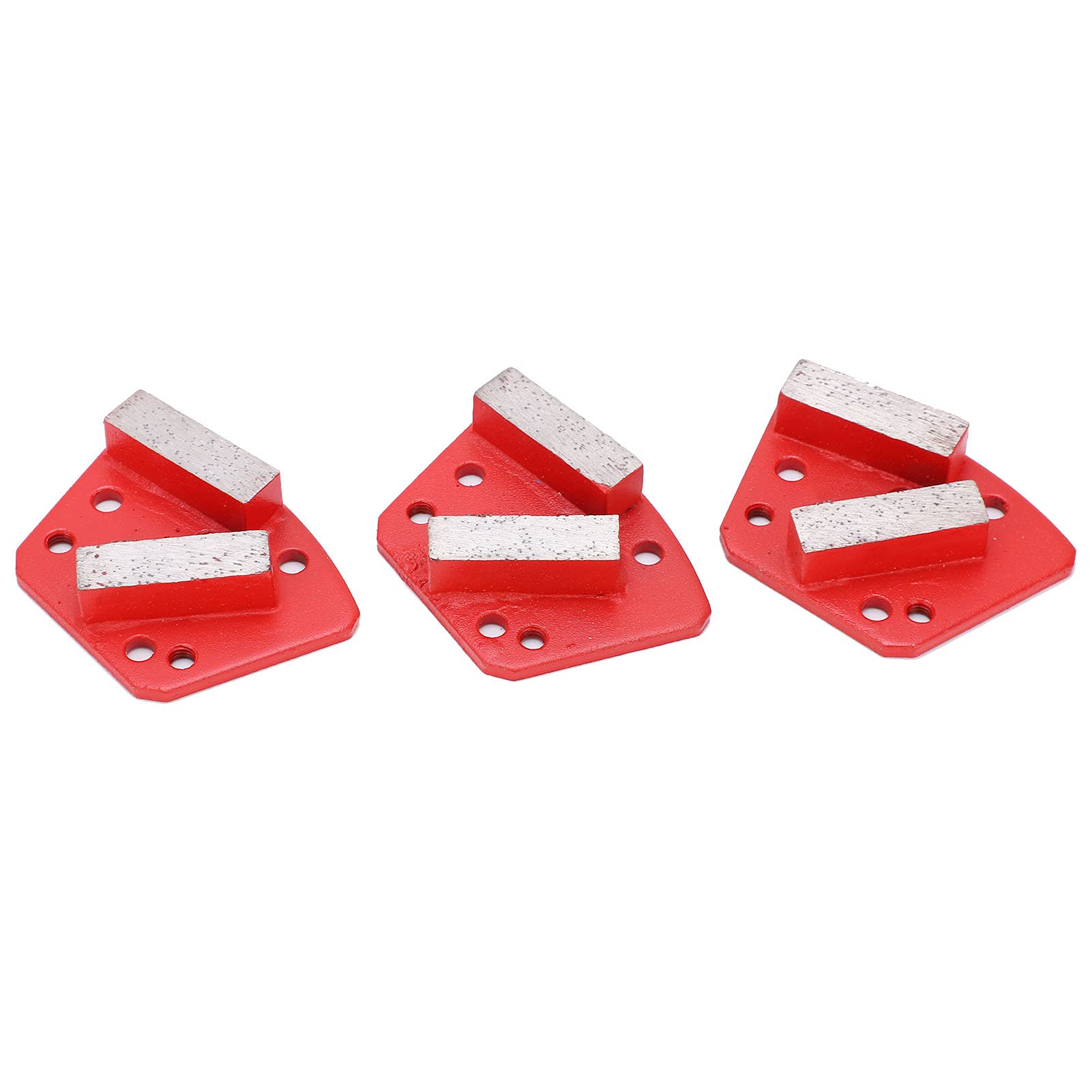 6-Loch-Diamant-Schleifschuhe, Diamant-Schleifblock Trapez-Betonschneiden 3 Stk. 6-Loch-Diamant-Schleifschuhe mit geraden Zähnen Rot für Reparaturwerkzeug