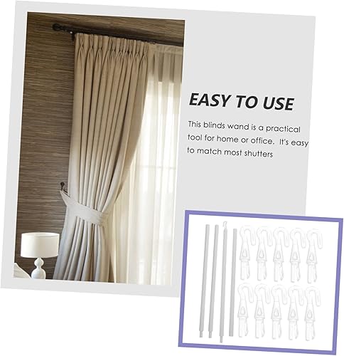 Miniatura 4 de DECHOUS 46 varillas de plástico para ventanas grandes, barras de cortina de persiana fáciles de instalar, accesorios para persianas de ventana de