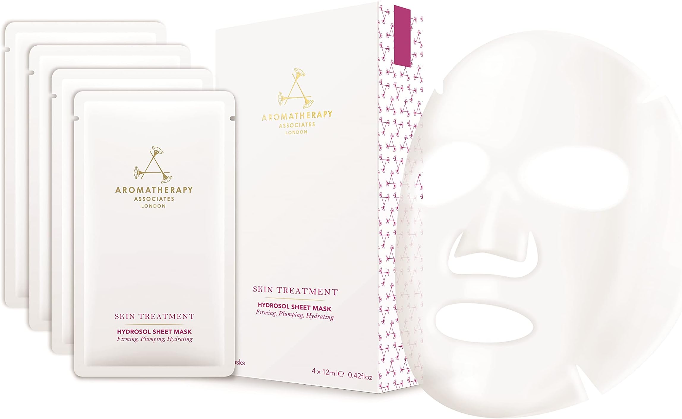 Aromatherapy Associates Skin Treatment Hydrosol Sheet Mask, 4 oz infused with our hand-blended essential oils and powerful plumping actives of 100% pure Frankincense, Hydrosol and Turmeric oil