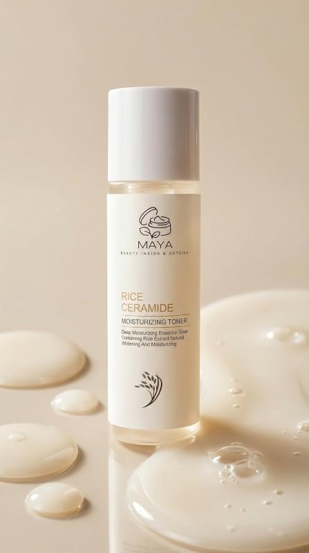 MAYA BEAUTY INSIDE & OUTSIDE Tônico facial com extrato de arroz, Ceramide NP e niacinamida, 120 mL