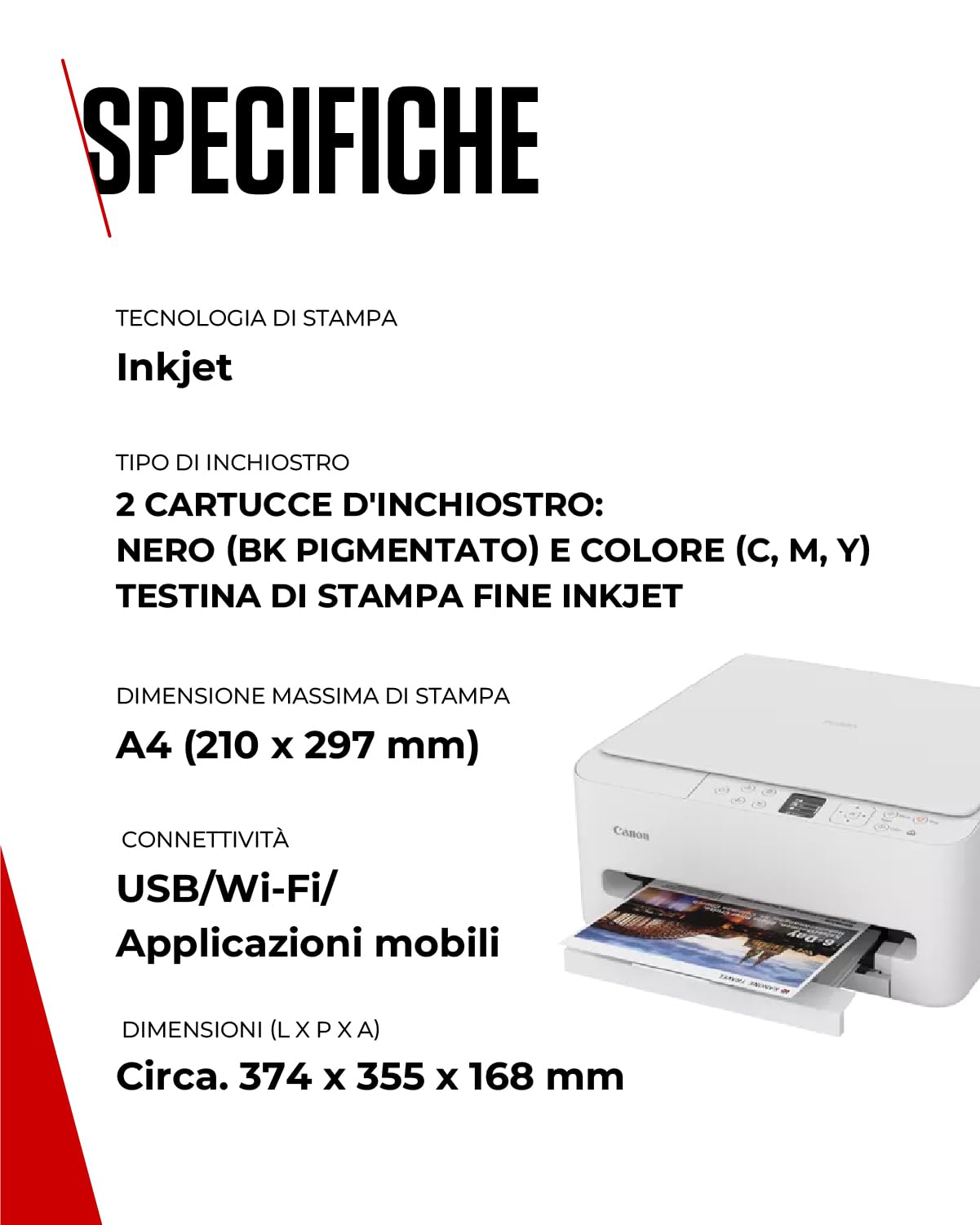 Canon PIXMA TS6550I Stampante Multifunzione Wi-Fi Display OLED 1,42” Wireless Stampa Smartphone PIXMA Print Plan