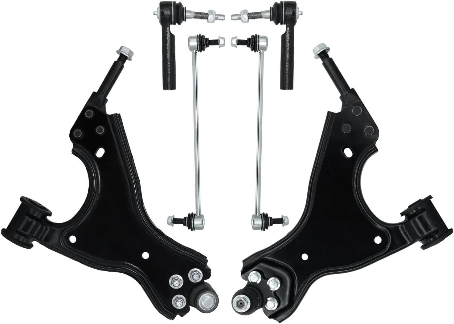 6 Pcs Front Suspension Kit Ball Joint Control Arms Sway Bar Tie Rod Replacement For 2007-2017 GMC ACADIA & 2009-2017 CHEVROLET TRAVERSE & 2008-2017 BUICK ENCLAVE & SATURN OUTLOOK