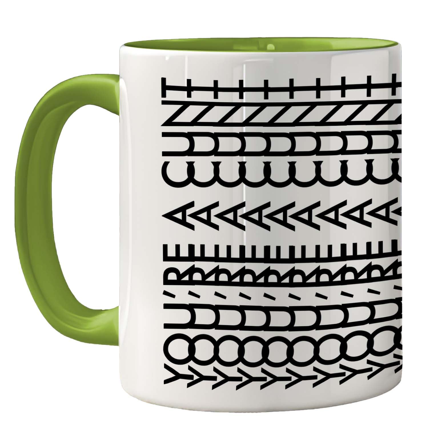 Funny Mug for Men Women - You're A C*nt - Rude Sarcastic Slogan Gifts for Work Colleagues, Crude Fun Novelty Joke Gag Gift Humour Birthday Friends, 11oz Green Ceramic Premium Mugs Cup