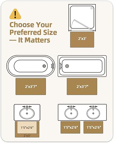 Miniatura 3 de Color&Geomety - Tapete de baño de felpa ultra suave, tela de microfibra súper absorbente, 17 x 30 pulgadas, lavable, antideslizante, para ducha