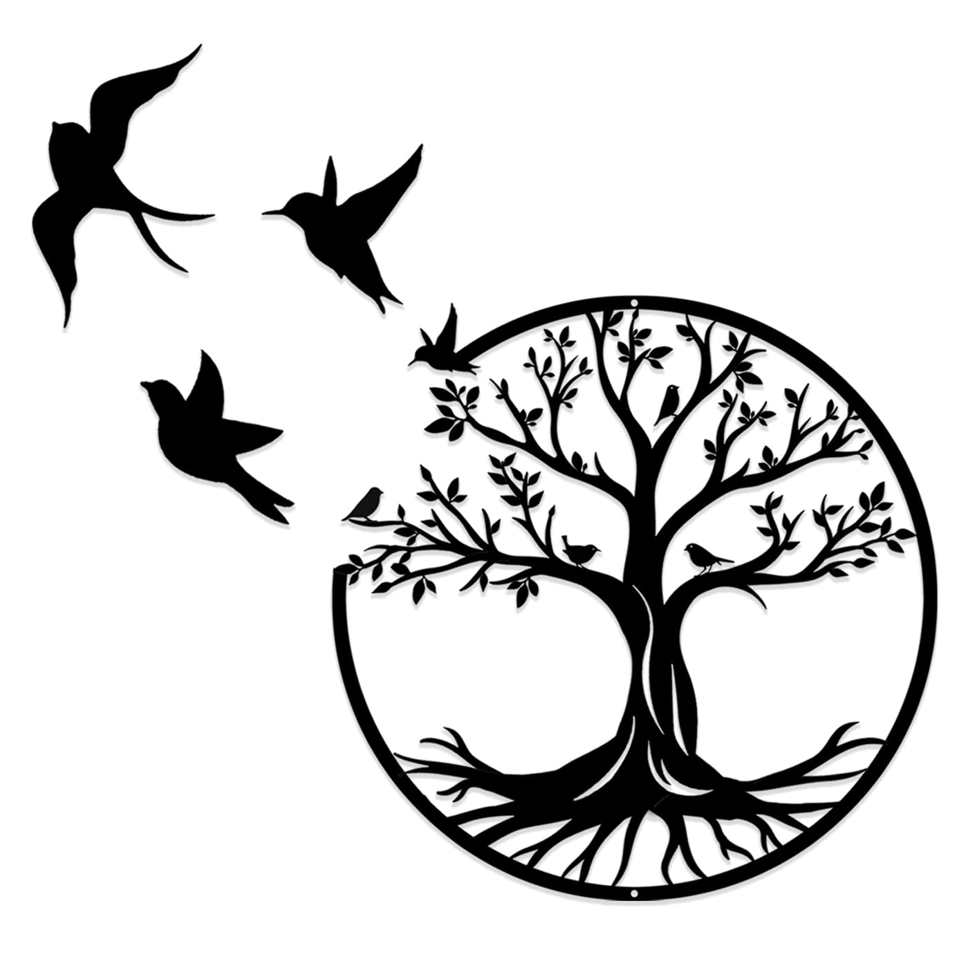 Luccyle Cuadros arbol de la Vida Decoracion Pared, Arbol De La Vida Decoracion Pared Metal,para el Regalo de Interior al Aire Libre Jardín Decoración del hogar (Bird 50cm)