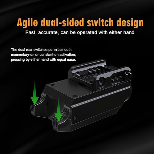 Miniatura 3 de VTIGER Luz LED compacta para armas, 1000 lúmenes, 984 pies de largo alcance, mini luz de pistola de largo alcance, riel ajustable localizando