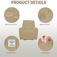 Vista 3 de Easy-Going - Funda 100 % impermeable doble para sofá reclinable, diseño jacquard, en 1 pieza, a prueba de derrames, para niños, mascotas, perros