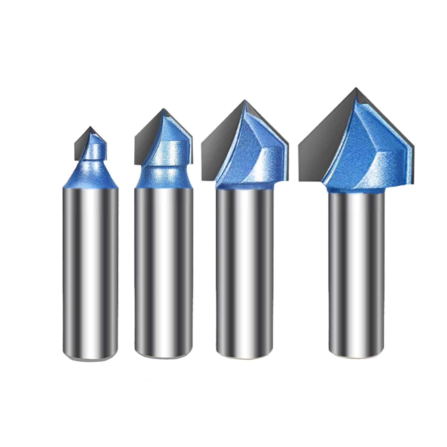 CO-CUTTNER 90 Deg V Groove Router Bits Carbide Tipped Industrial Grade for Woodworking Beginners and Experts (1/2" Shk. X 1-1/2"Dia)