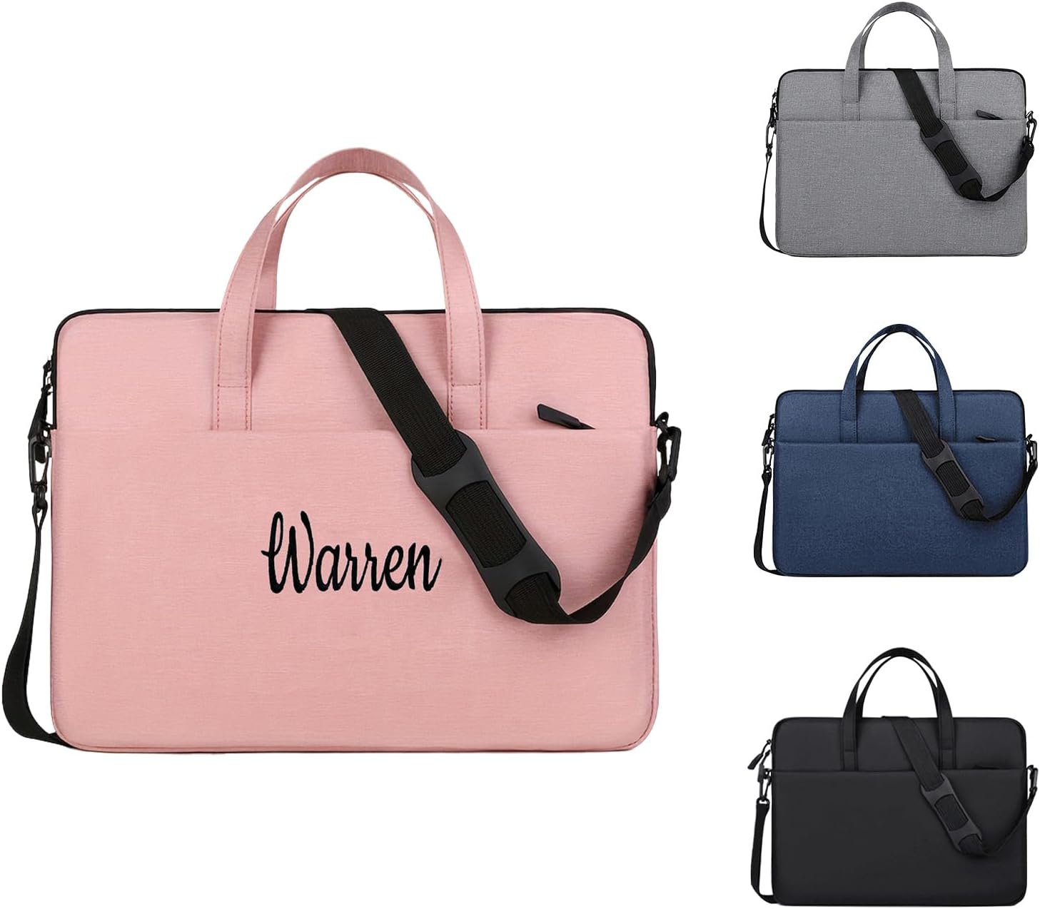 Personalzied Laptop Bag Embroidered Name, Custom Messenger Shoulder Bag for Laptop Tablet, Computer Case for Men Women