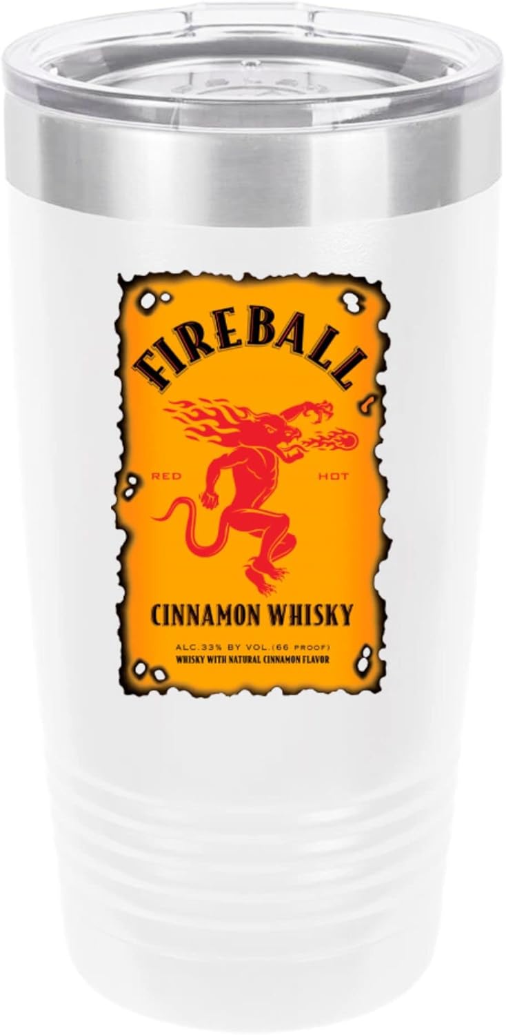 Polar Camel Fireball 20oz Tumbler - Ringneck Stainless Steel Tumbler Insulated Cup - Vacuum Insulated Tumbler with Clear Lid - Great Travel Tumbler - Premium Quality Stainless Steel Tumblers