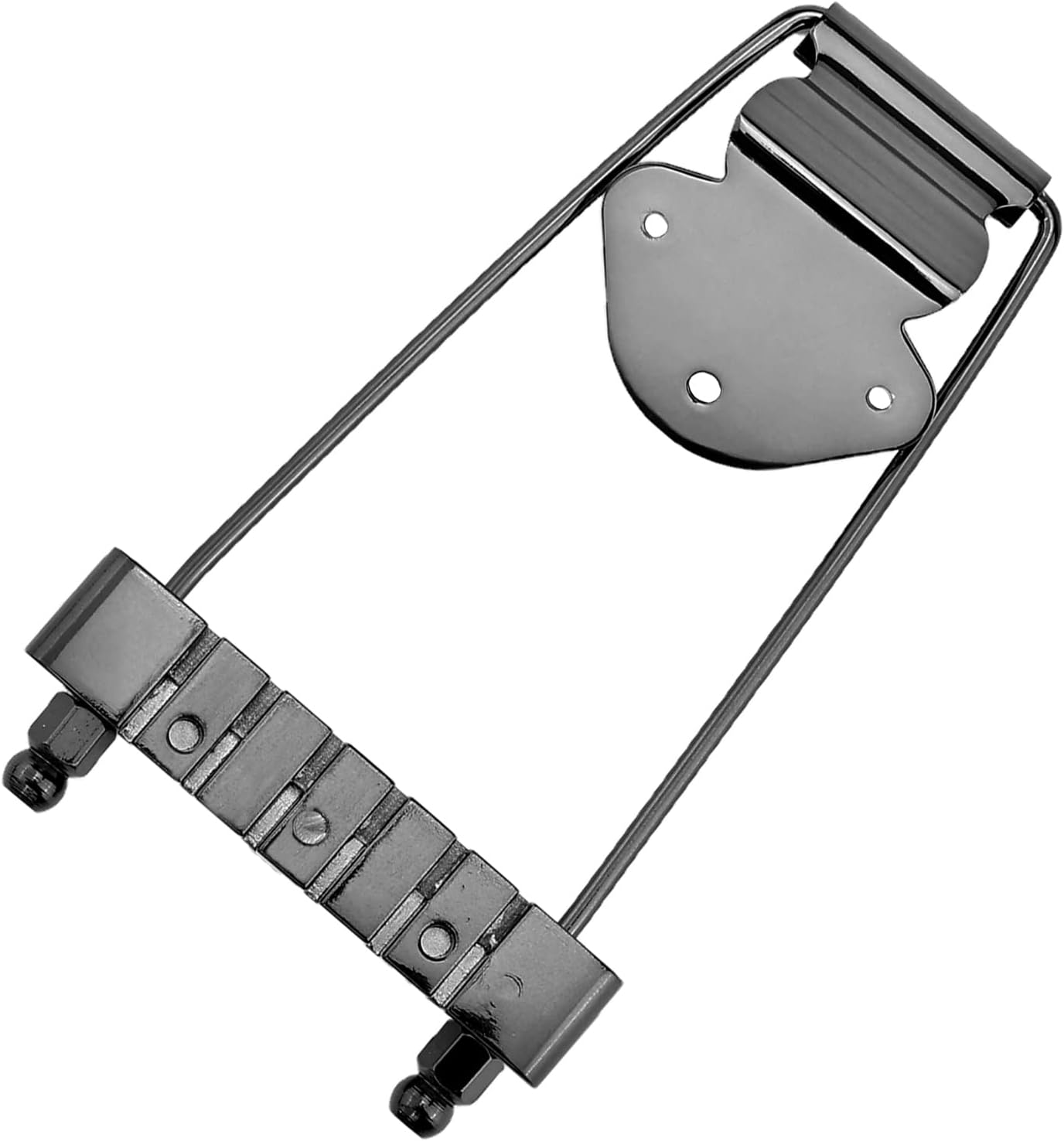 Swhmc Archtop Guitar Bridge Set - Adjustable Rosewood Base with Trapeze Tailpiece & Strings for Jazz/SG Guitars (Black)