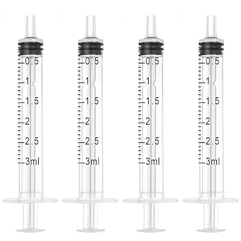 3cc Syringe Without Needle, 3ml Syringe Without Needle, 3ml Oral Syringe,  100Pack  for Scientific Labs, Individually Wrapped