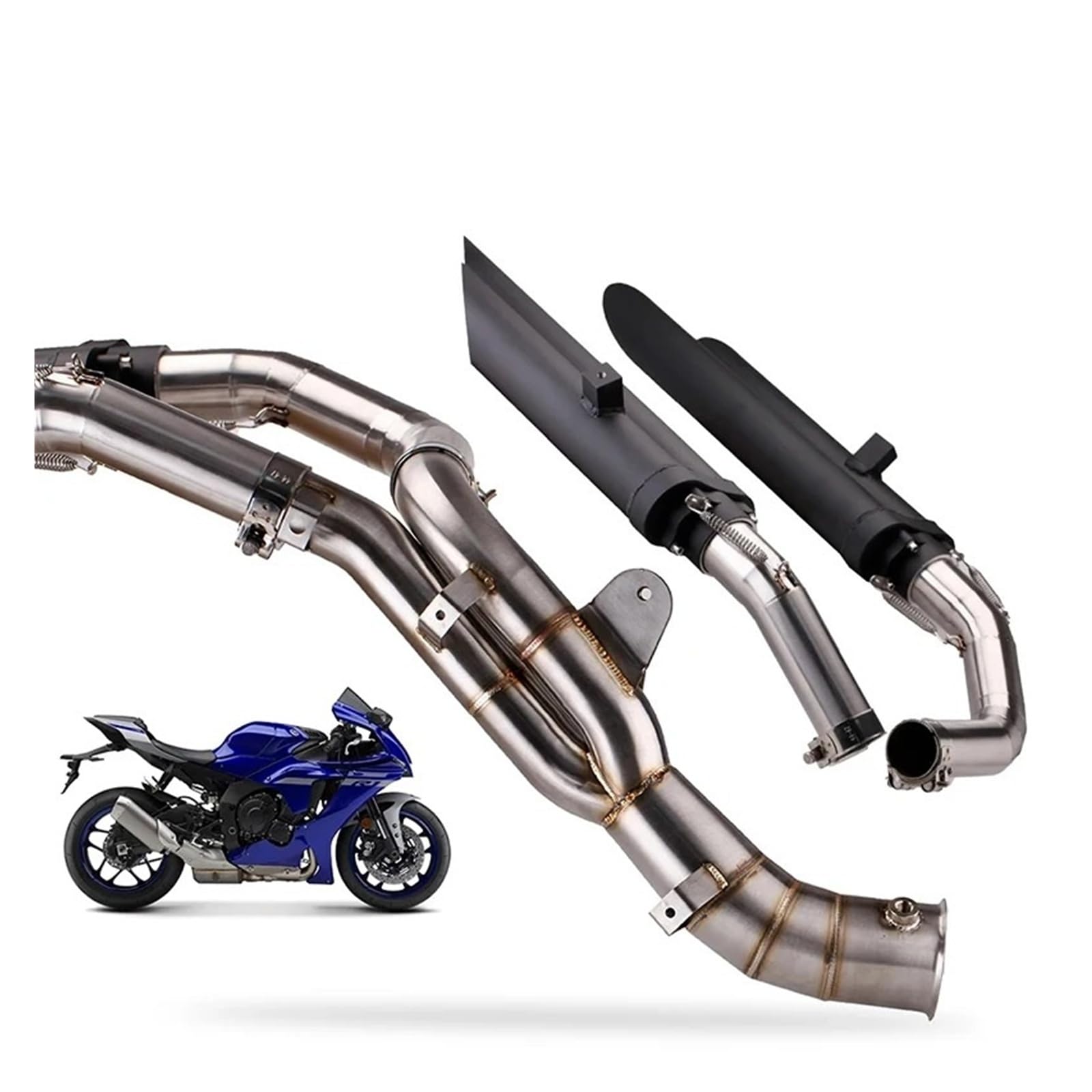 Marmitta Scarico Moto Per YZF Per R1 2009-2014 Moto Di Scarico Fuga Centrale Collegamento Tubo Collegare Il Silenziatore