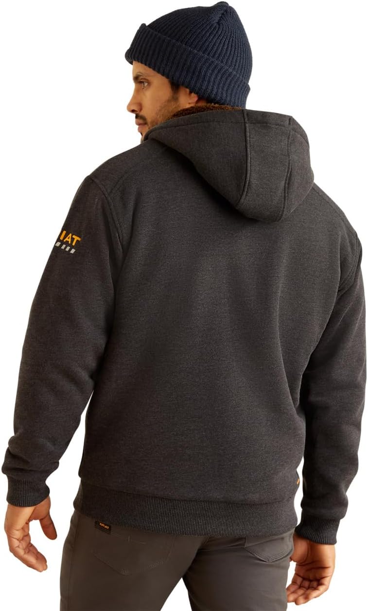 ARIAT Men's Rebar All-weather Sherpa-lined Full Zip Hoodie