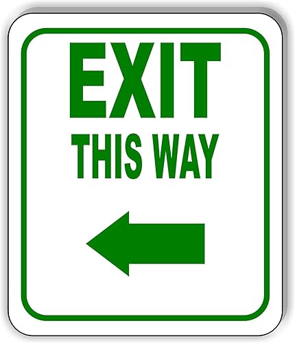Exit This Way - Letrero de aluminio compuesto para exteriores (15 x 18 pulgadas)