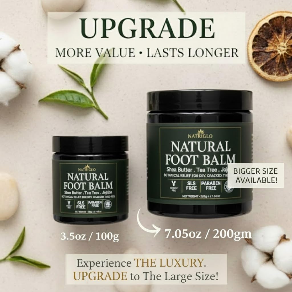 Organic Tea Tree Foot Balm for Dry, Cracked Feet and Heels