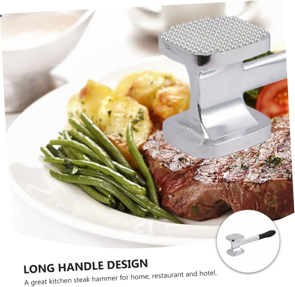 Double-sided Aluminum Alloy Meat Hammer Practical Steak Tenderizer Tool for Home and Kitchen Ergonomic Grip for Comfort and Ease Tenderizing Beef Chicken and Pork