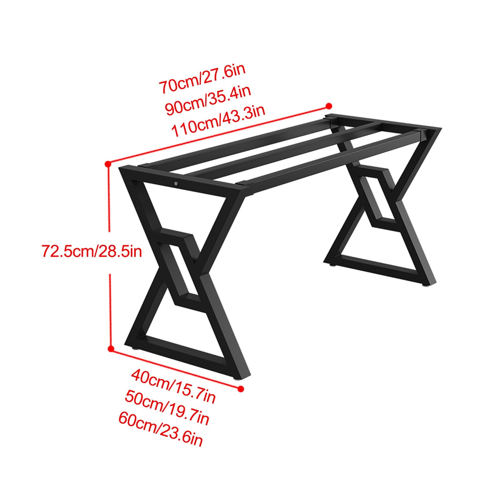 Wytrzymałe metalowe nogi biurkowe, przemysłowe nogi meblowe z ochraniaczami podłogowymi na stolik kawowy, biurko, ławkę, stół jadalny, krzesło