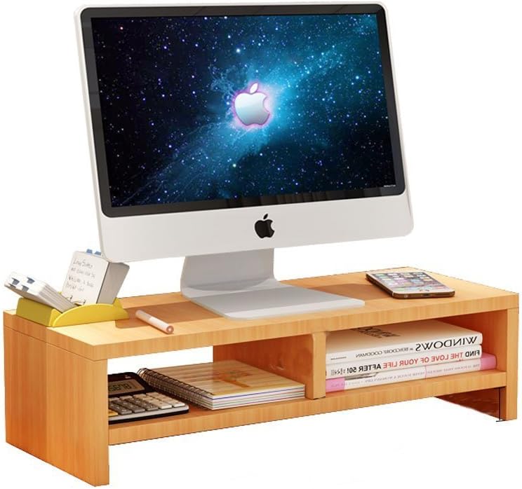Wood Monitor Stand Riser with Storage Organizer Bamboo Monitor Stand Standing Desk (50cm C)