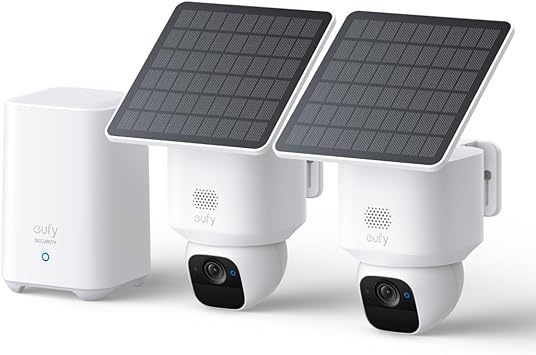 eufy Security SoloCam E30, 2-Cam Pack Kit, Security Cameras Wireless Outdoor, Solar Camera Outdoor Wireless, 360 Pan, AI Tracking, 2K Clarity, No Monthly Fee, Built-in Local Storage Up to 16TB