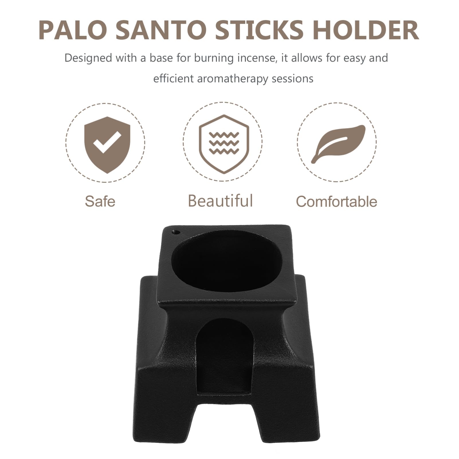 Keramik Weihrauchbrennerhalter für Palo Santo Stäbchen mit Schwarzem Holztablett Handgefertigt für Meditationsraum und Umweltbewusste Nutzung
