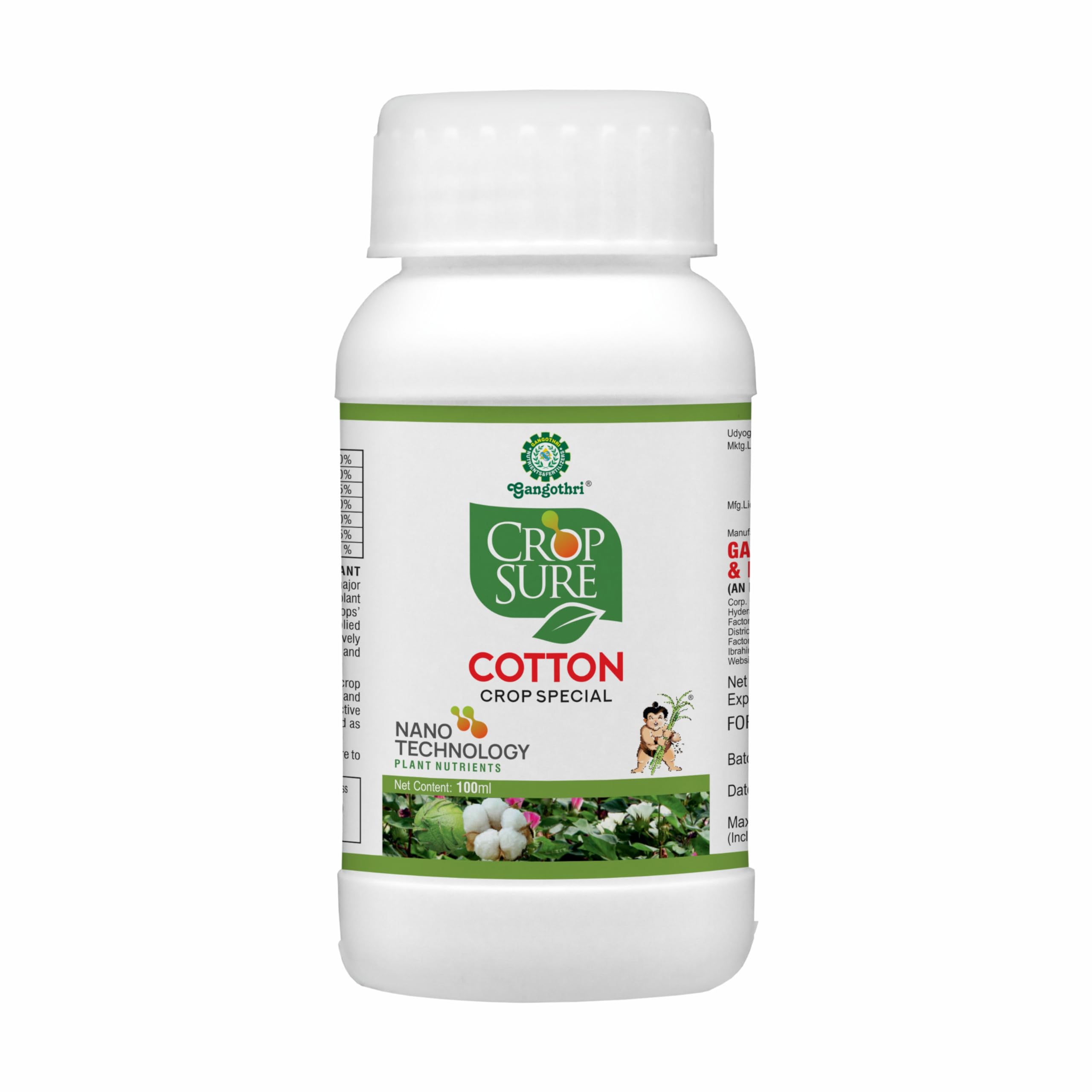 Gangothri Crop Sure COTTON Special 100 ML | NANO Technology Fertilizer | Plant Nutrient Specifically Formulated For COTTON Crops (B0CVS1WS73) Amazon Price History, Amazon Price Tracker