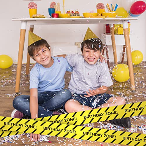 Tapix Birthday Zone Party Decoration • 3 In. Wide X 100 Ft. Long • High Visibility • Tear Resistant Design • Great For Construction-Themed Parties #TOP4